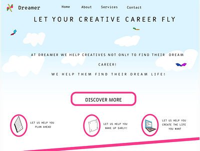 Landing Page for Dreamer branding design illustration illustrator ui web website