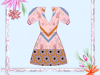 Lila Dress mock up designer fashion designer fashion illustration fashion illustrator graphicdesign illustration illustrator sketch surface pattern design textile design textile pattern