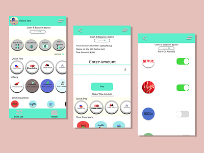 Cash-E (Pay bill, send money, make a payment & get cashback) app design better app design bill app bill payment case study cash app cash back cash flow cashback design illustration prototypes send money ui ui design ui ux uidesign ux wireframes