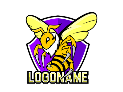 Bee - Logo Design adobe illustrator branding concept corel draw crab design esport logo mascot negative vector white