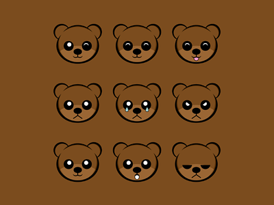 Bear Emoticon art bear brown cute emoticon icon symbol vector