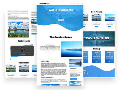 Travellers Page design landing page ui ux web