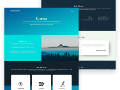 Blue Landing page by Loria_ux on Dribbble