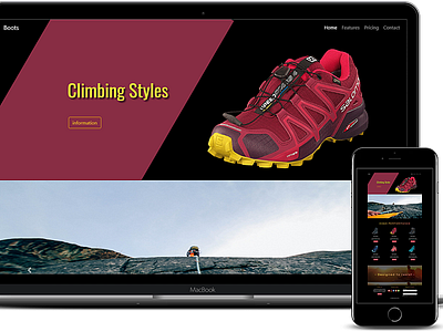 climbing store landing page