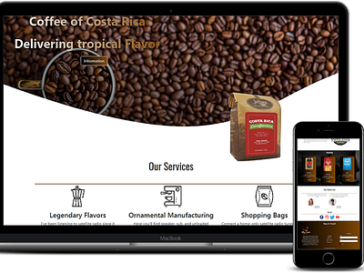 Costa Rican Coffee branding design landing page ux