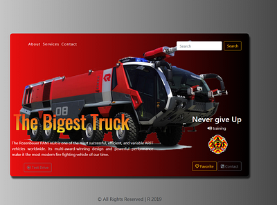 truck design landing page ui