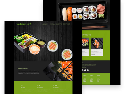 Sushi Restaurant branding design landing page