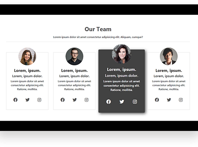 Team Section design ui web