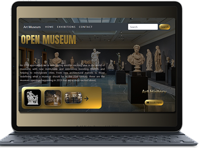 Art Museum design landing page ui web