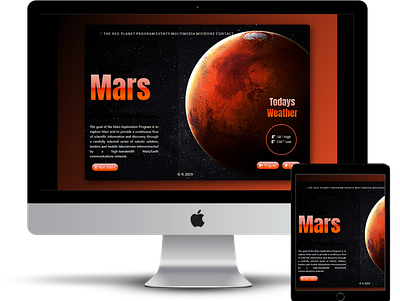 The Red Planet design landing page ui web