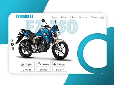 Motorcycle design landing page ui web