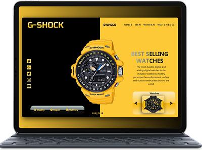 G-SHOCK design landing page ui web