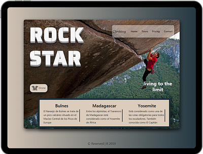 Climbing design landing page ui web