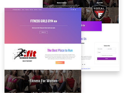 Gym design landing page ui web