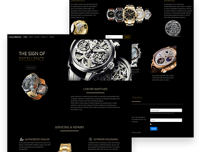 Watches design landing page ui web