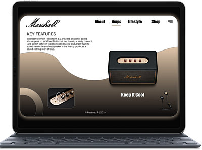 Marshall design landing page ui web