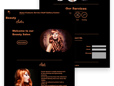 Hair Salon design landing page ui ux web