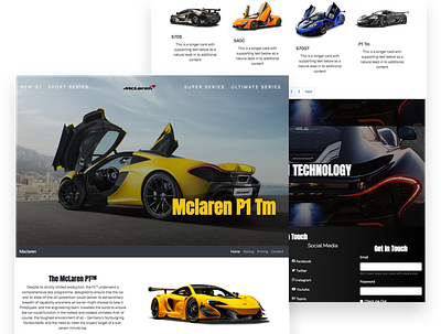 McLaren P1 design landing page ui ux web