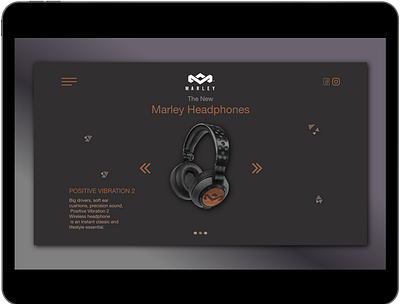 Marley Headphones design landing page ui ux web