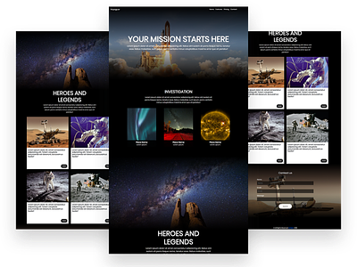 Space Page design landing page ui ux web
