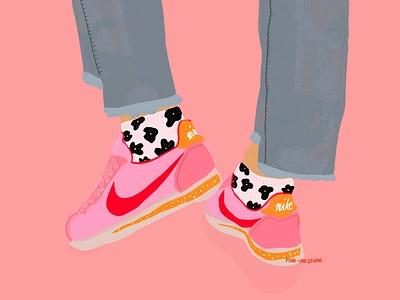 Personal Project - Nike Cortez Concept trainers artist design designer digital artist digital drawing fashion fashion illustration illustrator print trainer illustration