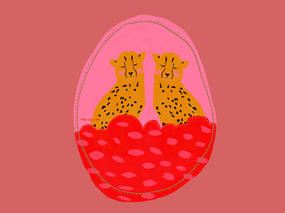 Leopard Illustration adobe illustrator animal illustration art artist artwork beauty design designer fashion fashion art fashion illustration illustration illustrator pink print design procreate red