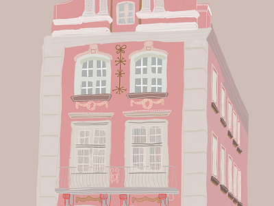 Pink Building architecture buildings design designer fashion illustration illustrator interior interior design pink print