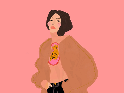 Fashion illustration art artist beauty character design fashion fashion illustration feminine illustration illustrator leopard pink print