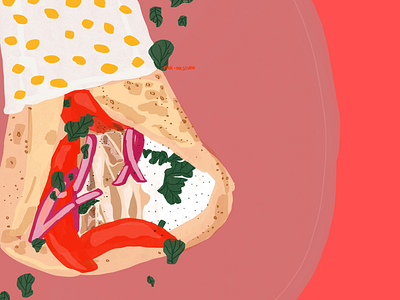 Gyros - Food illustration adobe illustrator artist artwork design designer drawing food food illustration freelance illustration illustrator pink procreate product illustration
