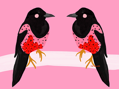 Two for Joy - Magpie Ilustration