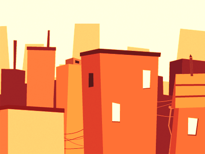 Rooftops city flat illustration minimal modern rooftops wires