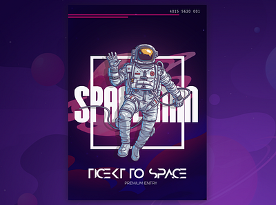 Spaceman Festival Pass Design @design branding design designs edm entrance graphic design musicfestival pass poster design ui vector