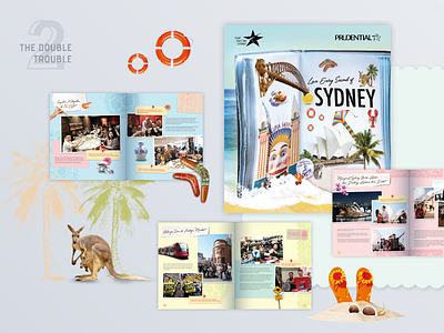 PRUDENTIAL Travel Booklet - Sydney book collage design editorial design graphic design illustration insurance layout photo sydney