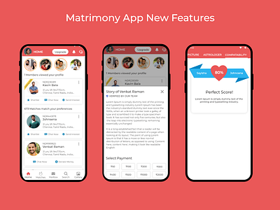 Matrimony App New Features - Dashboard couplestory dashboard donatemoney groom matrimony mobileapp pride story