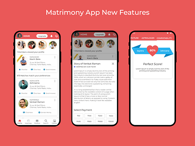 Matrimony App New Features - Dashboard