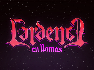 Cardenal en Llamas heavy metal illustration logo retro stonner typography