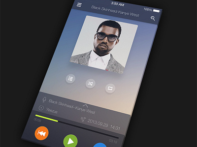 Music Player app、iphone、ios7