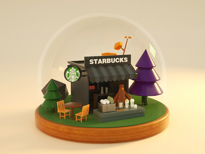 Starbucks c4d octane starbucks