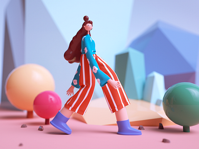 Girl-03 3d c4d design illustration octane