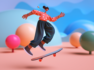 Girl-04 c4d design hiwow illustration md octane