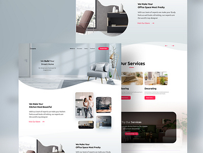 Webpage Design | Interior Design Company 100days100ui branding design minimal panditinc typography ui ux vector web