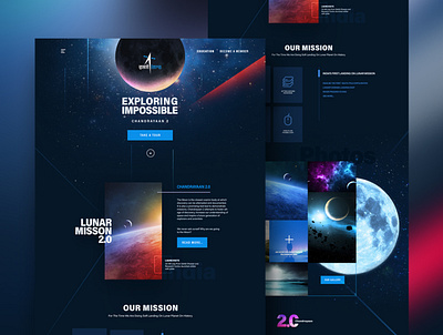 Mission Moon | Web Design 100days100ui animation branding designer flat icon minimal panditinc typography web