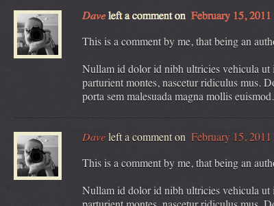 More Comments avatar comments grey list red text shadow tileables webkit