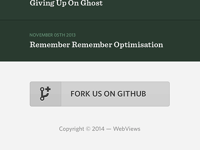 Fork Us footer fork github interface mobile responsive sentinel webviews whitney