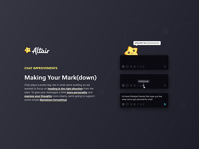 Chat & Markdown altair chat content creation markdown streaming ui wip