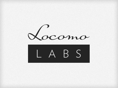 Locomo Labs greyscale locomo labs logo suave script verlag