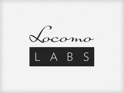 Locomo Kerned greyscale locomo labs logo suave script verlag