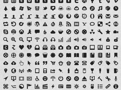 All Drawn 16px icons mono vector