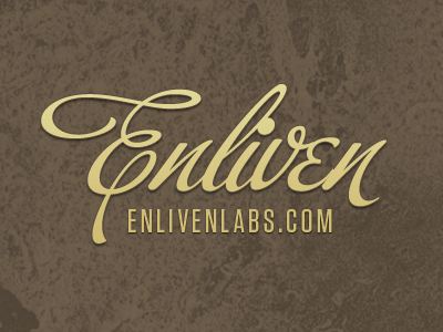 Enliven Labs Alternative Logo buffet script enlivenlabs logo script tungsten type treatment