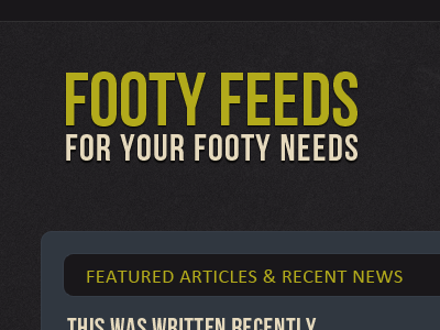 Footy Feeds Logo V2 bebas neue blue calibri css3 green texture